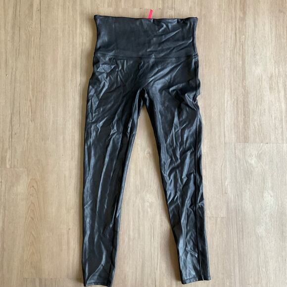 SPANX Faux Leather Leggings Black SIZE XLarge - Picture 2 of 15